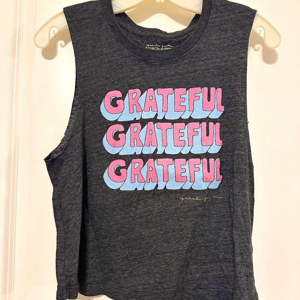 Spiritual Gangster Size M - Gray Crop Tank Top.